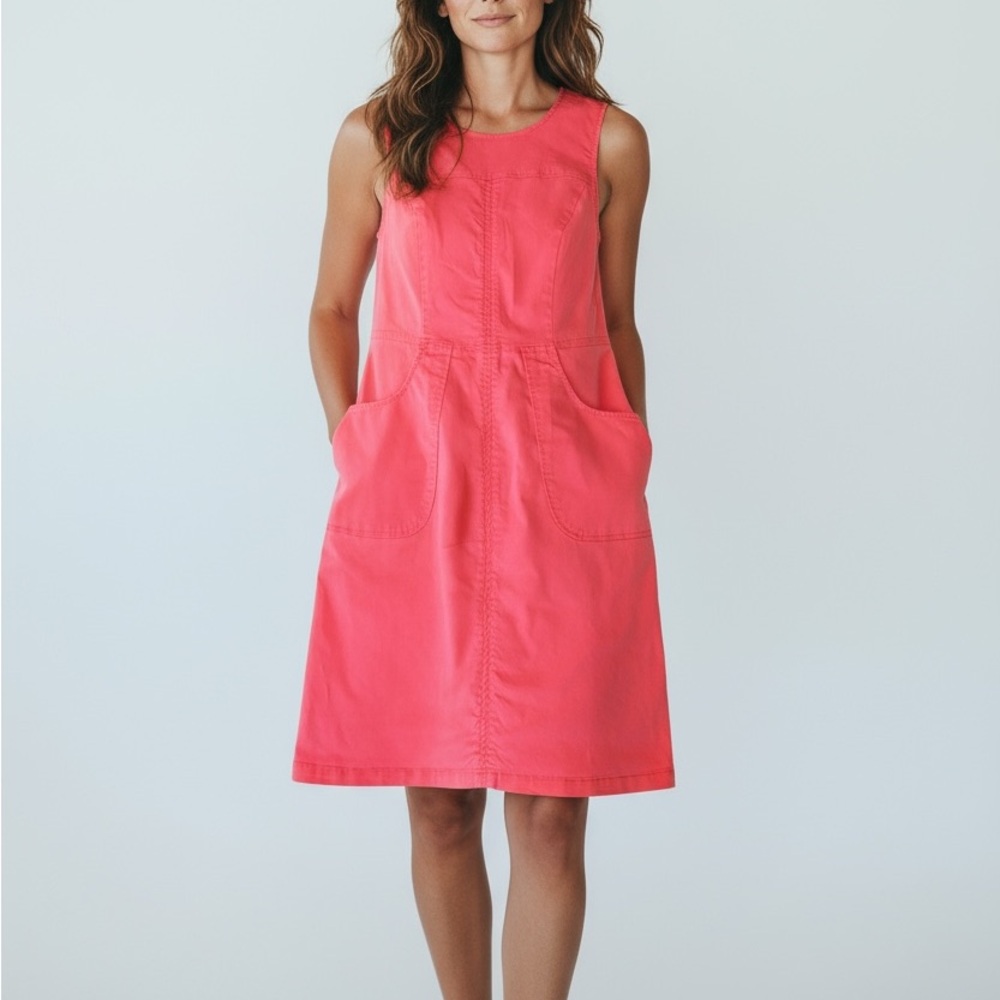 Boden UK Size 2R Vibrant Pink Sleeveless Dress With Pockets